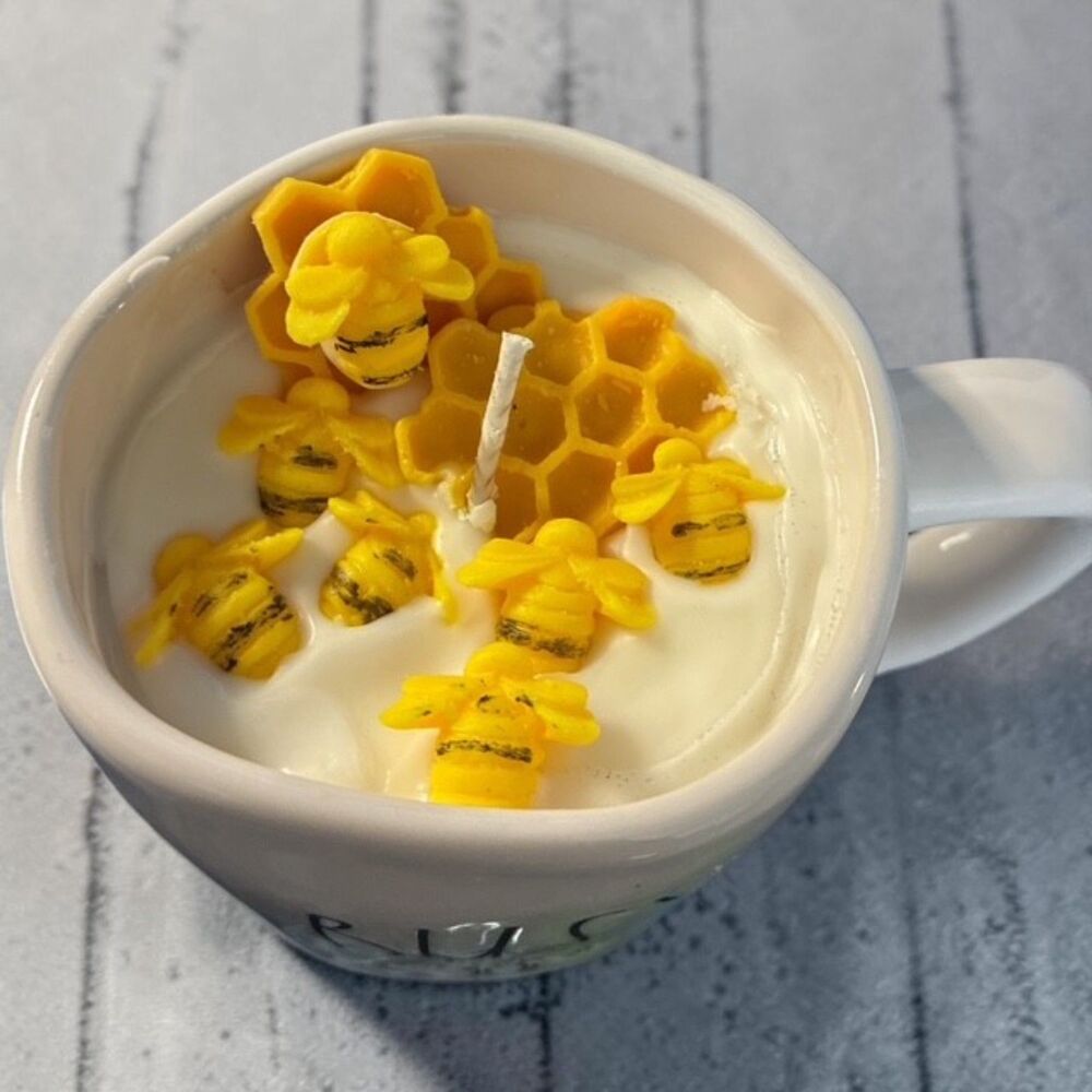 Handcrafted Honeybee - Rae Dunn BUSY Bee Mug Candle | Vanilla Soy & Beeswax - Picture 4 of 4